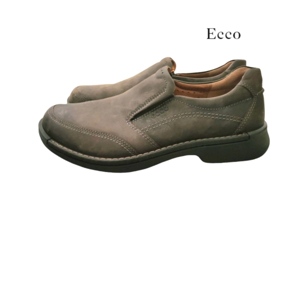 46 ECCO Fusion 2 Coffee Brown  Leather Slip On Loafer Oxford Shoe Men 12 12.5 - Picture 4 of 11